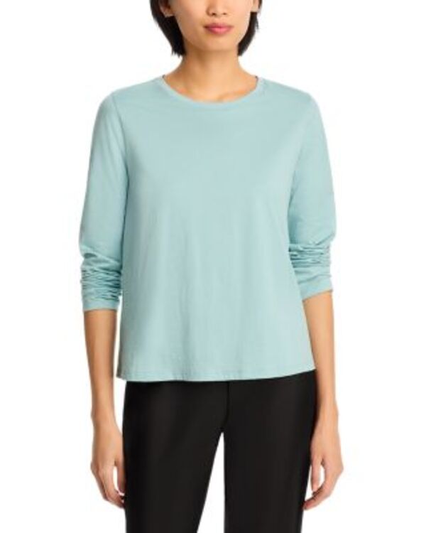 エイリーンフィッシャー レディース トップス Tシャツ コットン Eileen Fisher Pima Cotton Long Sleeve Tee Seafoam