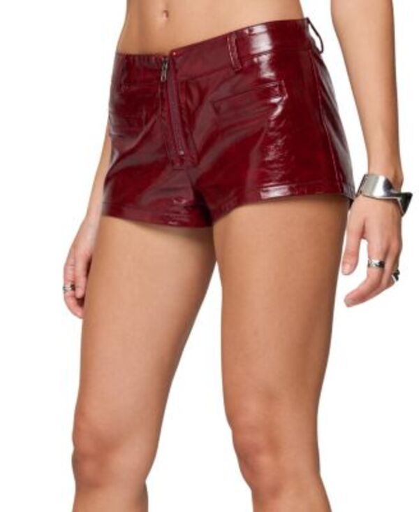 アディクテッド レディース ボトムス ハーフパンツ・ショーツ ショートパンツ レザー フェイクレザー Edikted Mcrae Faux Leather Micro Shorts Burgundy バーガンディ