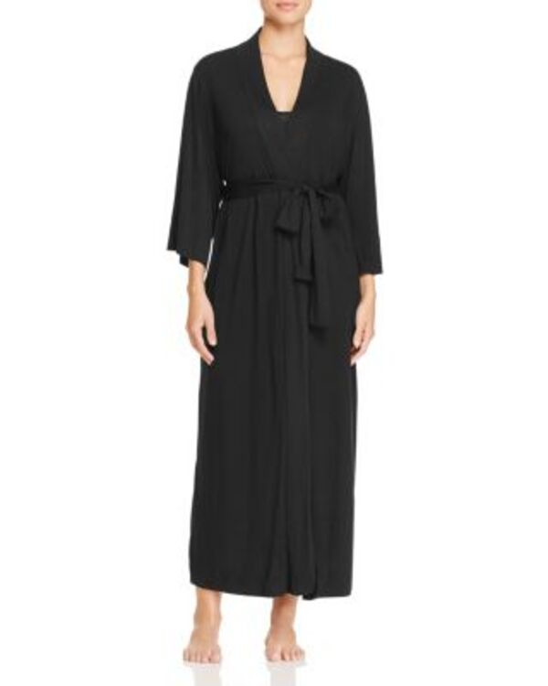ナトリ レディース アンダーお召しもの ナイト爵お召しもの 編み物 Natori Shangri La Knit Robe Black 黒いこと