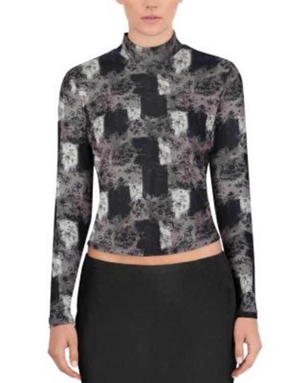 ポイント レディース トップス シャツ モックネック メッシュ Point Mesh Mock Neck Topatchwork｜ReVida 店