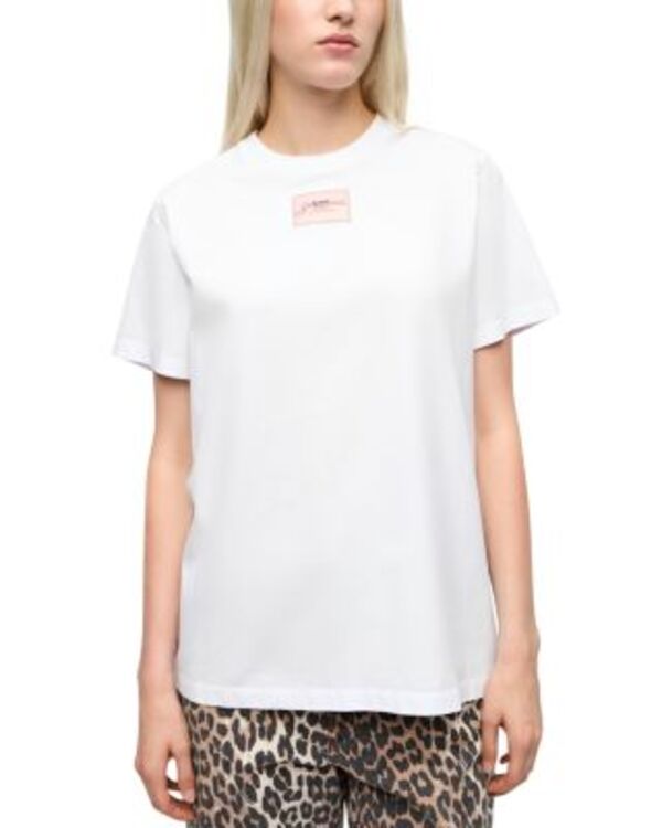 ガニー レディース トップス Tシャツ ジャージー GANNI Basicollage Jersey Tee Bright White ホワイト|ReVida 店