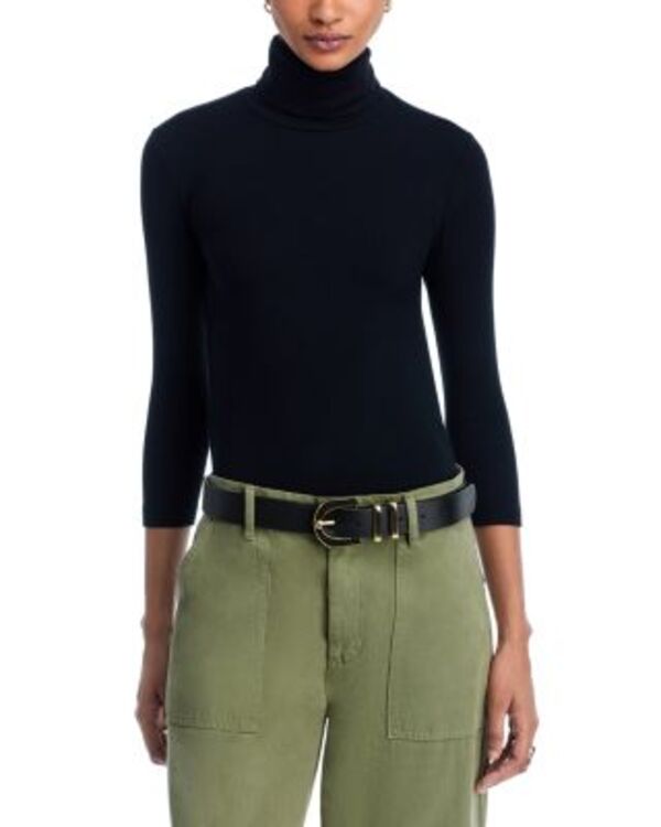 ラジャンス レディース トップス Tシャツ タートルネック L'AGENCE Aja 3/4 Sleeve Turtleneck Tee Black ブラック|ReVida 店