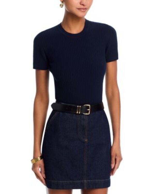 フレーム レディース トップス Tシャツ FRAME The Fine Cable Tee Navy ネイビー｜ReVida 店 30,420円
