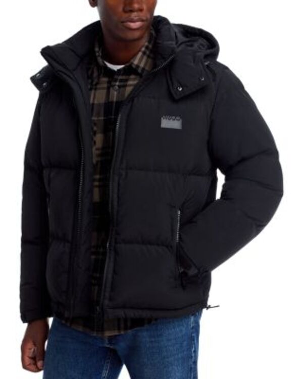 フューゴ メンズ アウター 上衣・上衣 HUGO Birono Waterepellant Jacket Black 黒いこと