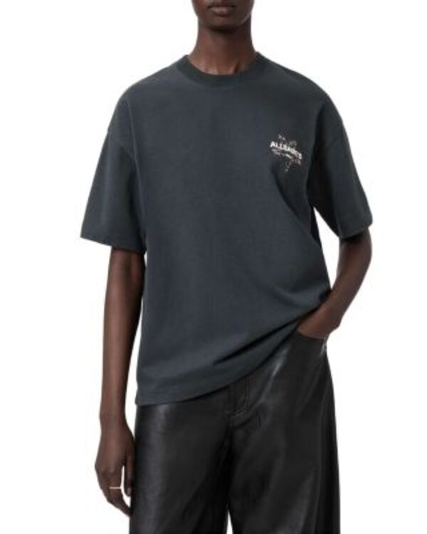 オールセインツ レディース トップス Tシャツ ALLSAINTS Pentacletta Tee Washed Black ブラック｜ReVida 店 15,525円