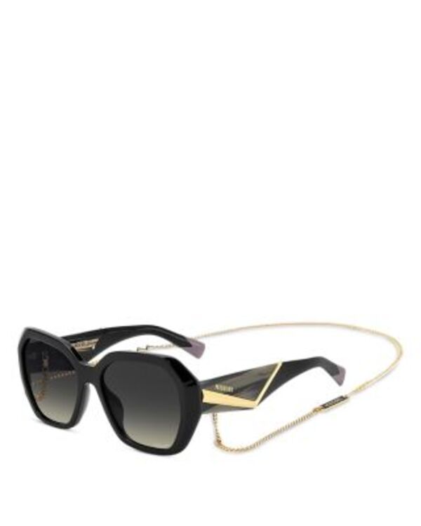 ミッソーニ レディース 佩び物 サングラス・アイウェア Missoni Square Geometrical Sunglasses 55粍 Black 黒いこと