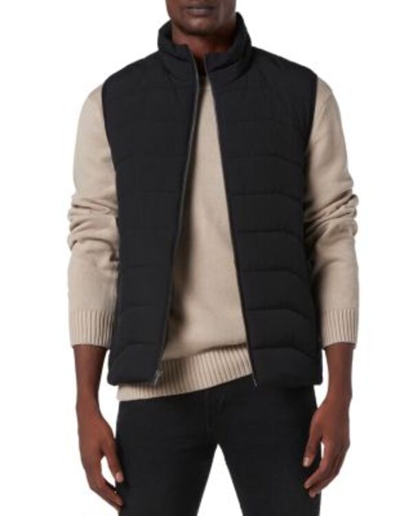 アンドリューマーク メンズ アウター ベスト キルティング Andrew Marc Garrick Stretch Wateresistant Quilted Puffer Vest Black ブラック