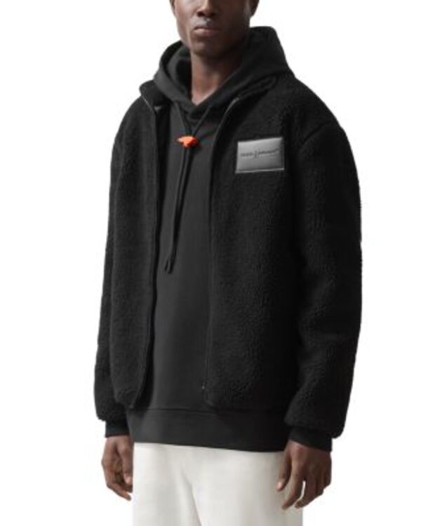 レイス メンズ アウター ジャケット・ブルゾン オーバーサイズフィット 刺繍 フリース REISS x McLaren Snoop Oversized Fit Embroidered Fleece Jacket Black ブラック