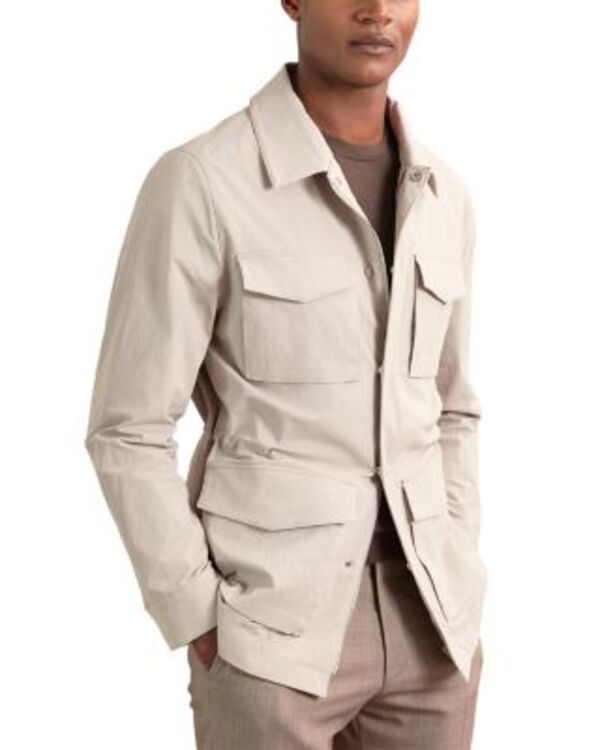 レイス メンズ アウター ジャケット・ブルゾン ベスト REISS Bryson Vest Insert Four Pocket Safari Jacket Stone ストーン
