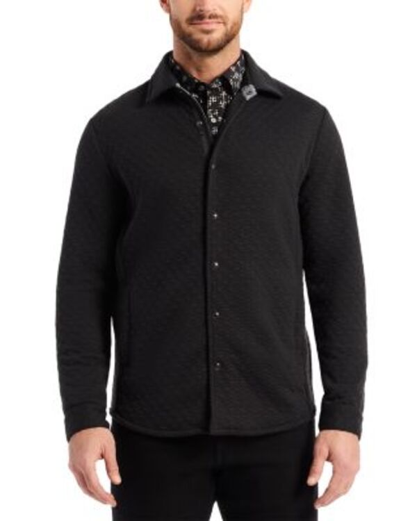 ロバートグラハム メンズ アウター ジャケット・ブルゾン シャツ ダウン ニット Robert Graham Downey Knit Shirt Jacket Black ブラック