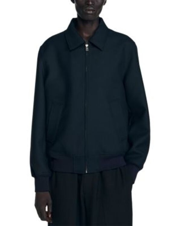 サンドロ メンズ アウター ジャケット・ブルゾン Sandro Zip Jacket Navy Blue ネイビー