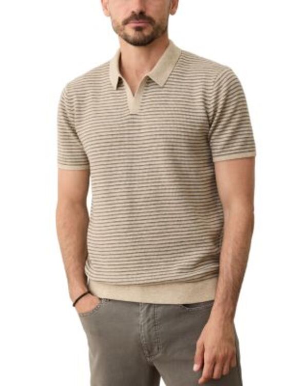 マリーン レイヤー メンズ アウター ニット・セーター ポロシャツ Marine Layer Liam Striped Sweater Polo Nat / Char ストライプ