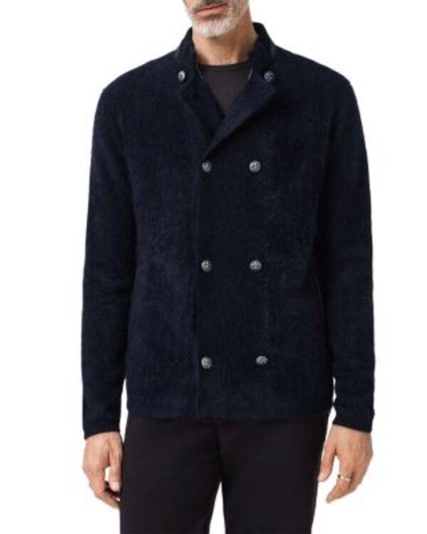 ジョンバルベイトス メンズ アウター ジャケット・ブルゾン John Varvatos Adrano Double Breasted Cashmere Jacket Midnight