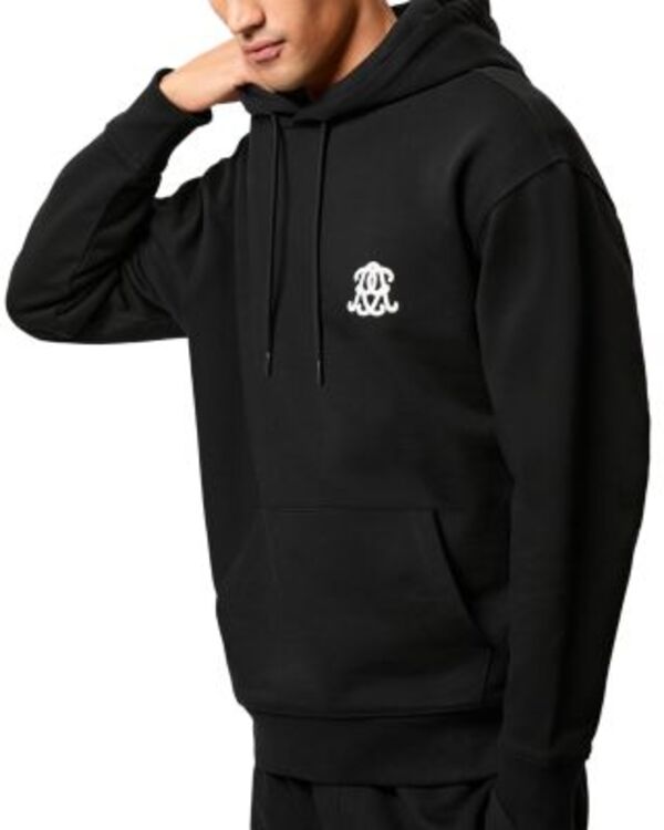 レイス メンズ アウター パーカー・スウェット オーバーサイズフィット REISS Oversized Fit Motif Hoodie Black ブラック