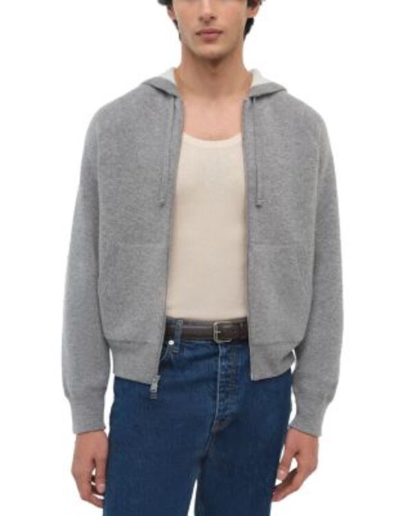 シムカイ メンズ アウター パーカー・スウェット コットン SIMKHAI Jackson Hoodie Cotton Hoodie Heather Grey グレー