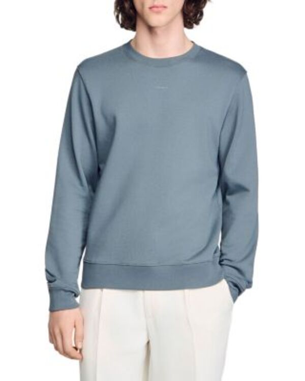サンドロ メンズ アウター パーカー・スウェット シャツ ロゴ Sandro Logo Sweatshirt Grey Blue グレー