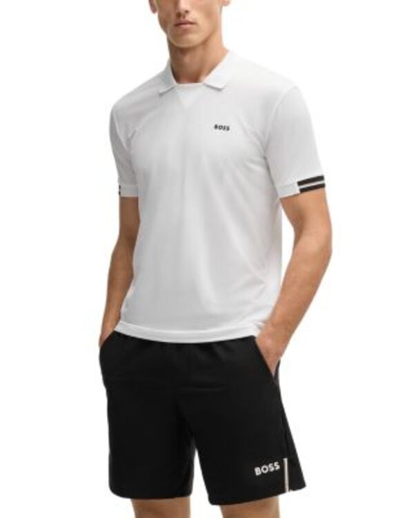 ボス メンズ トップス ポロシャツ メッシュ BOSS Palle Mesh Polo Black ブラック