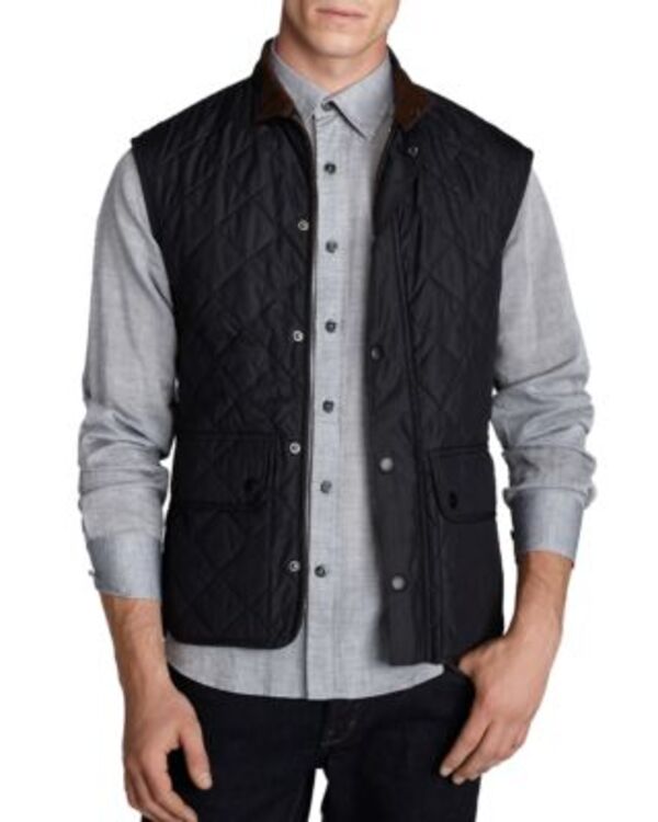 バブアー メンズ アウター ベスト キルティング ジレ Barbour Lowerdale Quilted Gilet Navy ネイビー
