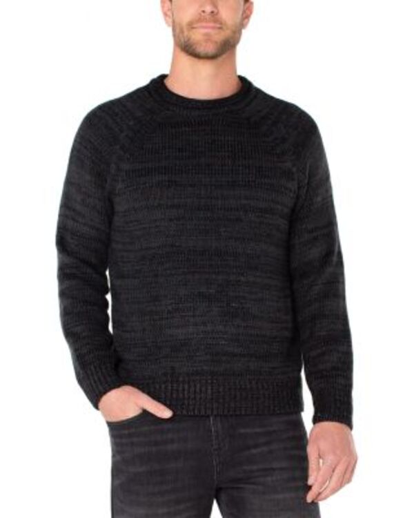リヴァプール 天使の都市 メンズ アウター 編み物・プルオーバー Liverpoolos Angeles Roll Neck Raglan Sweater Black Gray 黒いこと