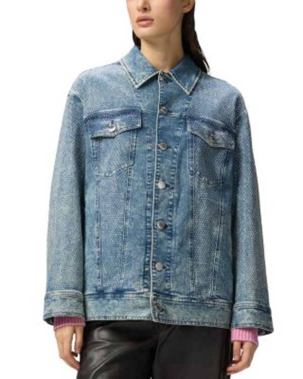 ピンコ レディース アウター ジャケット・ブルゾン デニム PINKO Dakar Giubbino Embellishedenim Jacket Dark Mid Wash デニム|ReVida 店