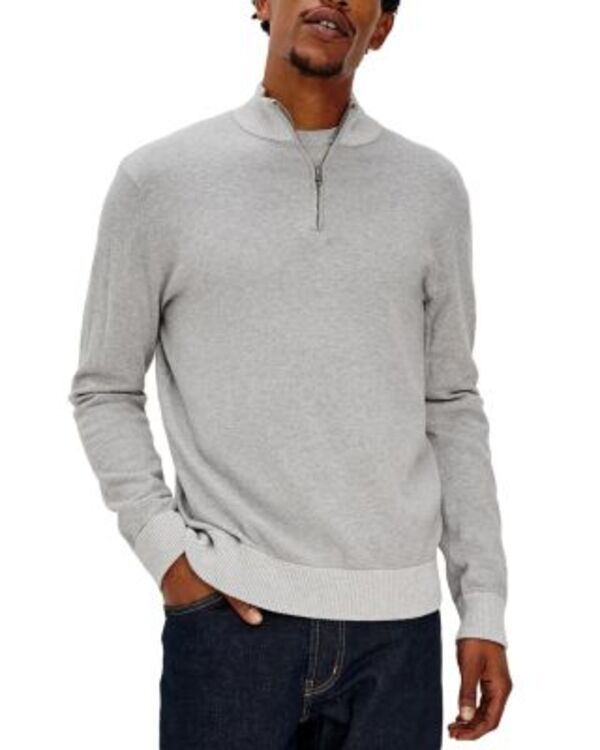 レイルズ メンズ アウター ニット・セーター ハーフジップ Rails Waylon Quarter Zip Sweater Grey Heather グレー