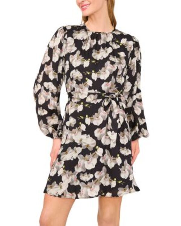 テッドベーカー レディース トップス ワンピース ミニ Ted Baker Orciana Puff Sleeve Belted Mini Dress Rich Black ブラック