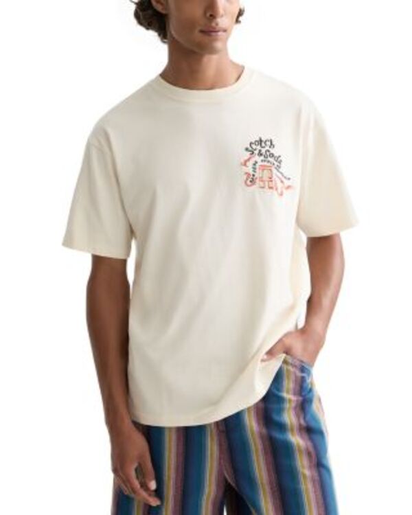スコッチアンドソーダ メンズ トップス Tシャツ 刺繍 Scotch & Soda 40th Anniversary Short Sleevembroidered Teeggnog