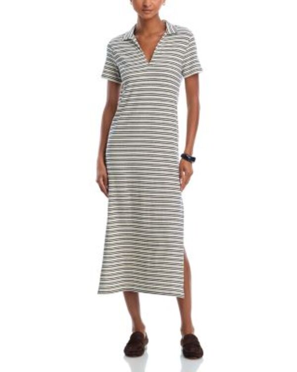 ヴェルヴェットバイグラハムスペンサー レディース トップス 衣装 midi Velvet by Graham \u0026 Spencer Corin Striped Collared Midi Dress Natural/Navy 米国海軍