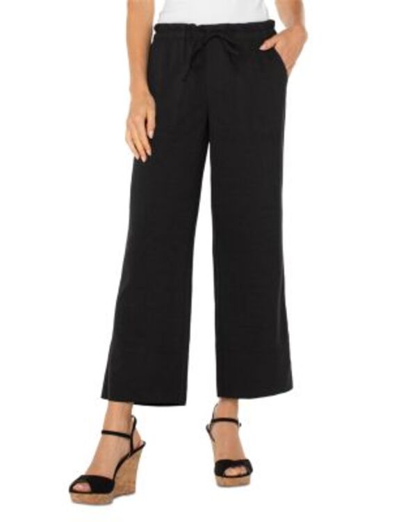 リヴァプール ロサンゼルス レディース ボトムス カジュアルパンツ アンクル Liverpoolos Angeles Tie Waist Ankle Pants Black ブラック