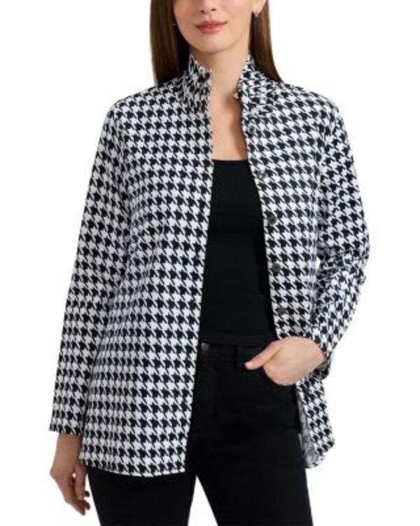 稲荷手工芸品 レディース アウター 上衣・上衣 プルオーバー Foxcroft Carolina Shirt Jacket Black/ White 白いこと