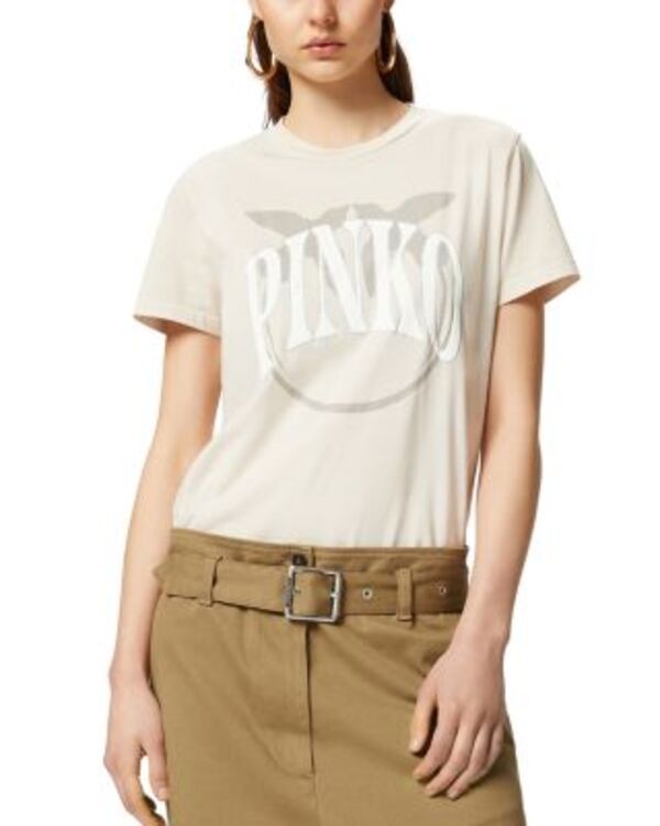 ピンコ レディース トップス Tシャツ PINKO Startee G. Maroso Beige ベージュ
