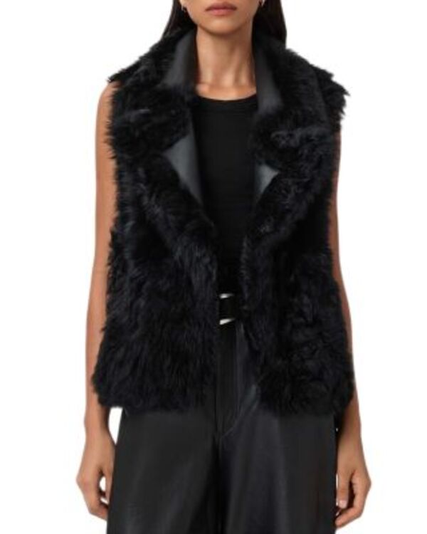 オールセインツ レディース アウター ベスト ALLSAINTS Luna Shearling Vest Black ブラック