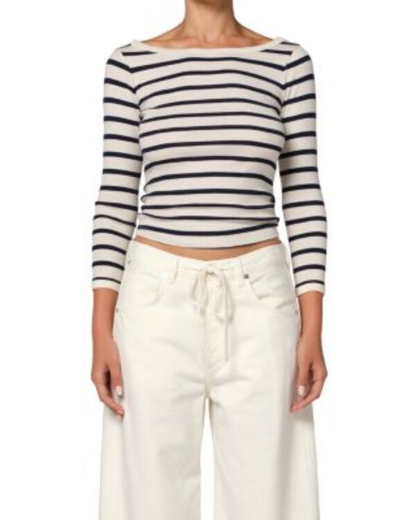 シチズンズ オブ ヒューマニティ レディース トップス Tシャツ Citizens of Humanity Boat Neck Slim Tee Azure Stripe ストライプ 31,070円