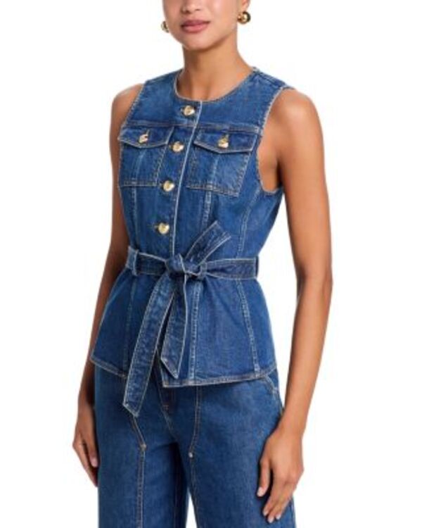 サンク セプト レディース アウター ベスト デニム Cinq Sept Denim Rene Vestide デニム｜ReVida 店
