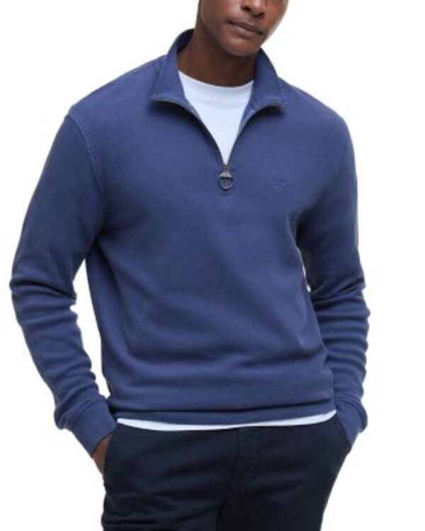 バブアー メンズ アウター ニット・セーター ハーフジップ レギュラーフィット Barbour Pique Regular Fit Quarter Zip Sweater Oceana