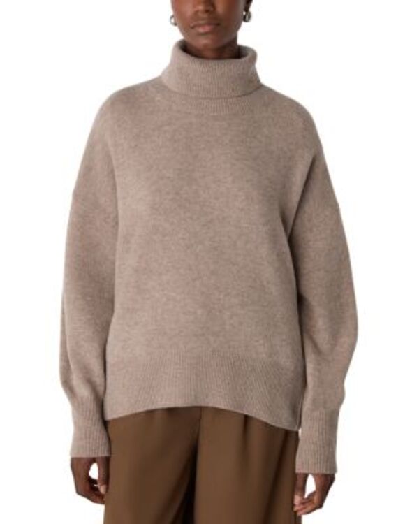 ホイッスルズ レディース アウター ニット・セーター ウール Whistles Roll Neck Curved Hem Wool Knit Sweater Oatmeal オートミール｜ReVida 店