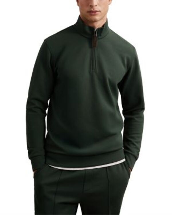 レイス メンズ トップス シャツ フルジップ REISS Newland Long Sleeve Interlock Zip Through Overshirt Dark Sage セージ