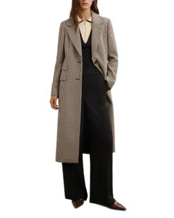 レイス レディース アウター 厚地の外套 MIDI REISS Karina Midi Coat Neutral Chocolate 黒茶