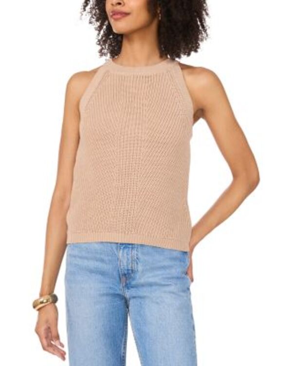 ヴィンスカムート レディース トップス タンクトップ VINCE CAMUTO Pointelle Tank Top Oxford Tan タン