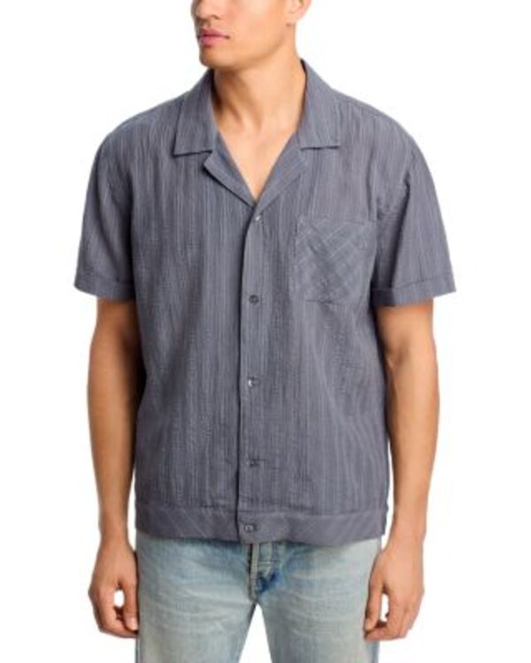 レイルズ メンズ トップス シャツ Rails Lemmy Button Front Camp Shirt Cement Blue ブルー
