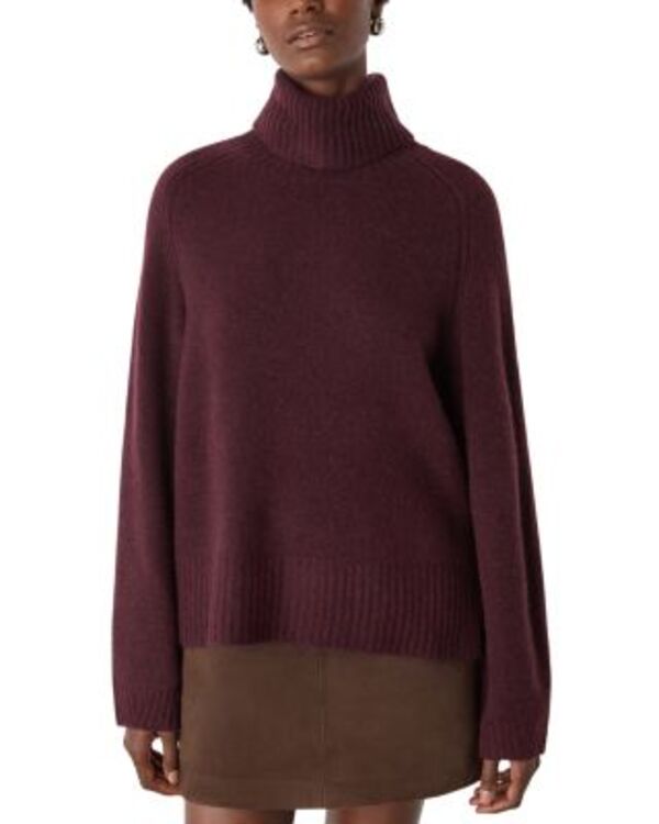 ホイッスルズ レディース アウター ニット・セータートルネック Whistles Turtlenecknit Sweater Burgundy バーガンディ|ReVida 店