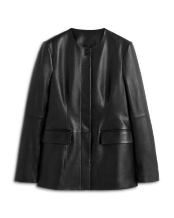 トーテム レディース アウター 上衣・上衣 なめし革 TOTEME Collarless Leather Jacket Black 黒いこと