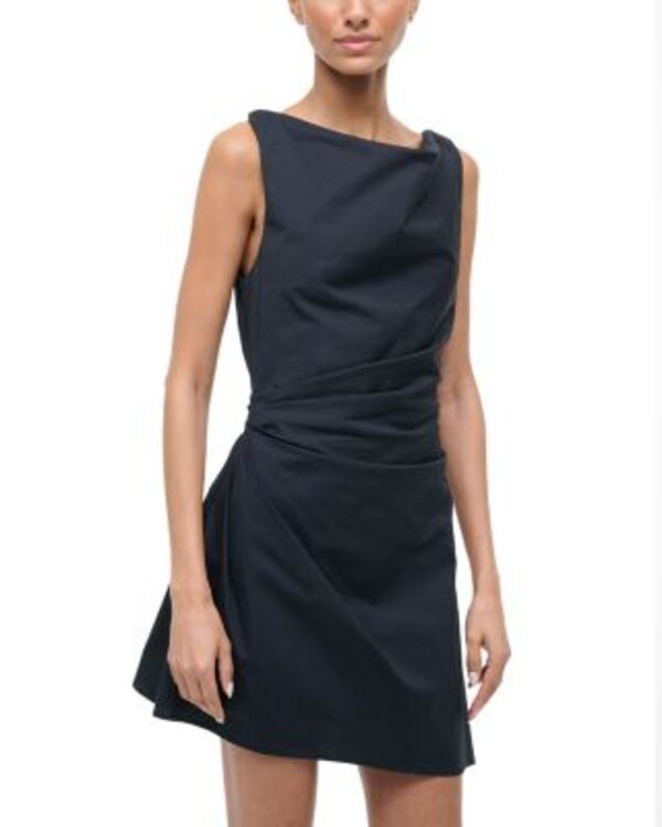 スタウド レディース トップス ワンピース ミニ STAUD Callie Mini Dress Black ブラック｜ReVida 店