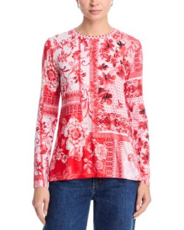 ジョニーワズ レディース トップス Tシャツ Johnny Was The Janie Favorite Long Sleeve Tee Diantha Scarf