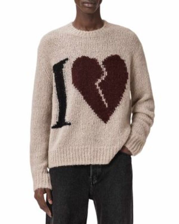 オールセインツ メンズ アウター ニット・セーター クルーネック ALLSAINTS Love Crewneck Sweater Pebble Brown ブラウン