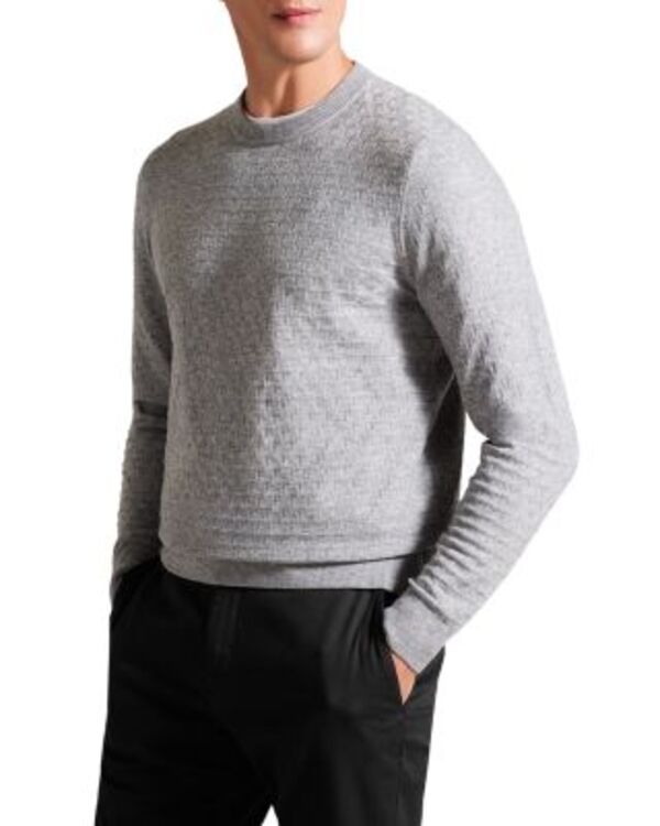 テッドベーカー メンズ アウター 編み物・プルオーバー 労働者の一団のど頚 Ted Baker Loung Crewneck Sweater Gray Marl 薄墨色