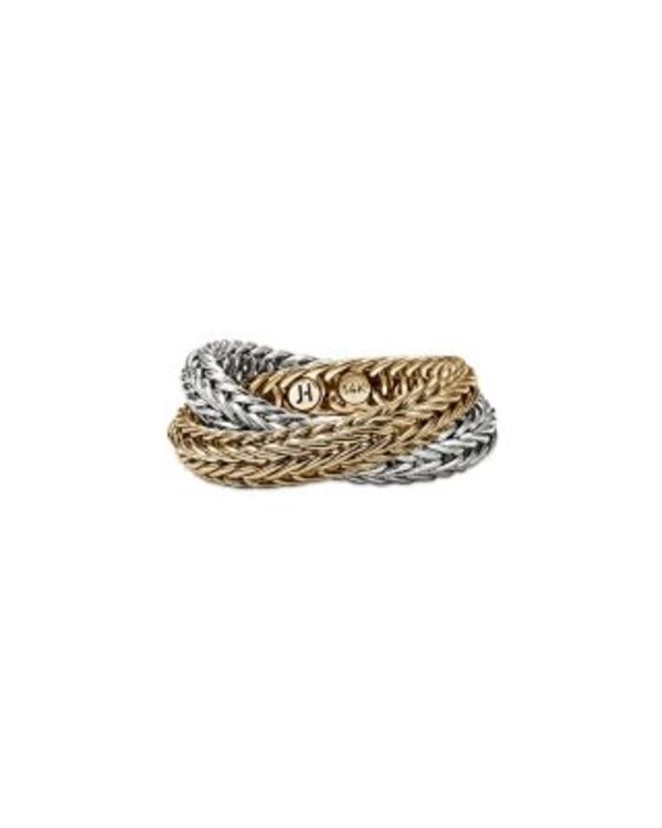 ジョン・ハーディー レディース アクセサリー リング JOHN HARDY 14K Yellow Gold & Sterling Silver Kami Chain Crossovering Silver シルバー｜ReVida 店
