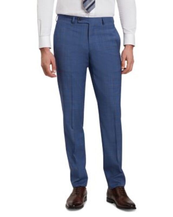 テッドベーカー メンズ ボトムス カジュアルパンツ ウール Ted Baker Classic Wool Check Modern Fit Suit Pants Dark Blue ブルー