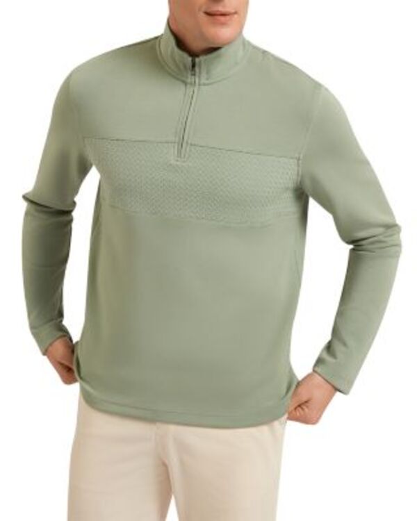 テッドベーカー メンズ アウター ニット・セーター ハーフジップ Ted Baker Simonea Quarter Zip Sweater Green グリーン