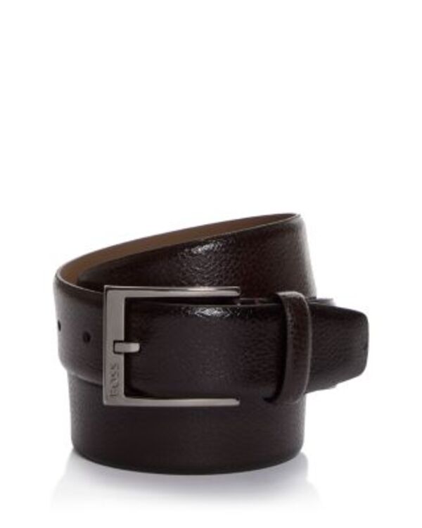 ボス メンズ アクセサリー ベルト レザー BOSS Men's Elloy Leather Belt Dark Brown ブラウン